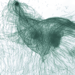 flowing network visualization in green